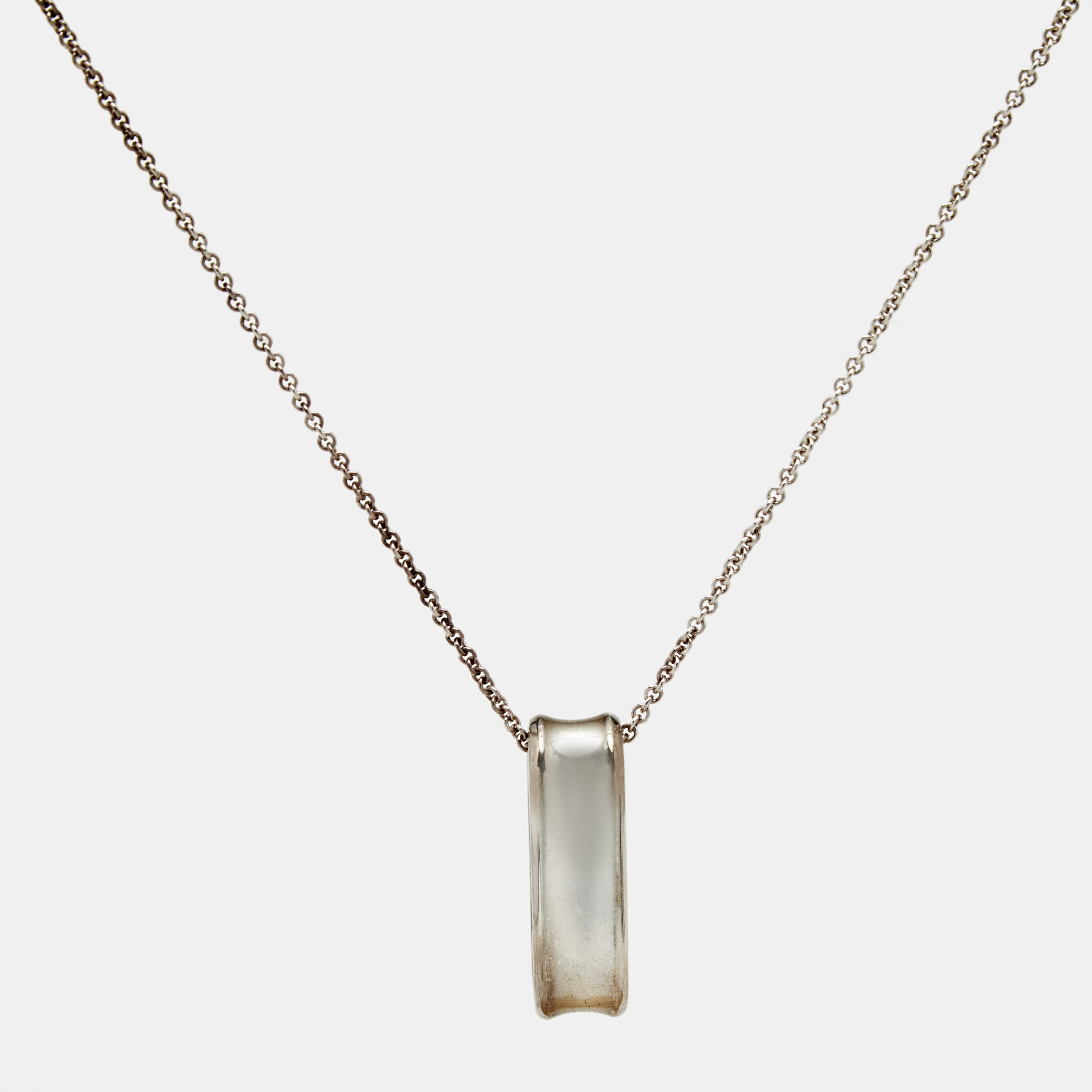

Tiffany & Co. 1837 Oval Loop Sterling Silver 925 Pendant Necklace