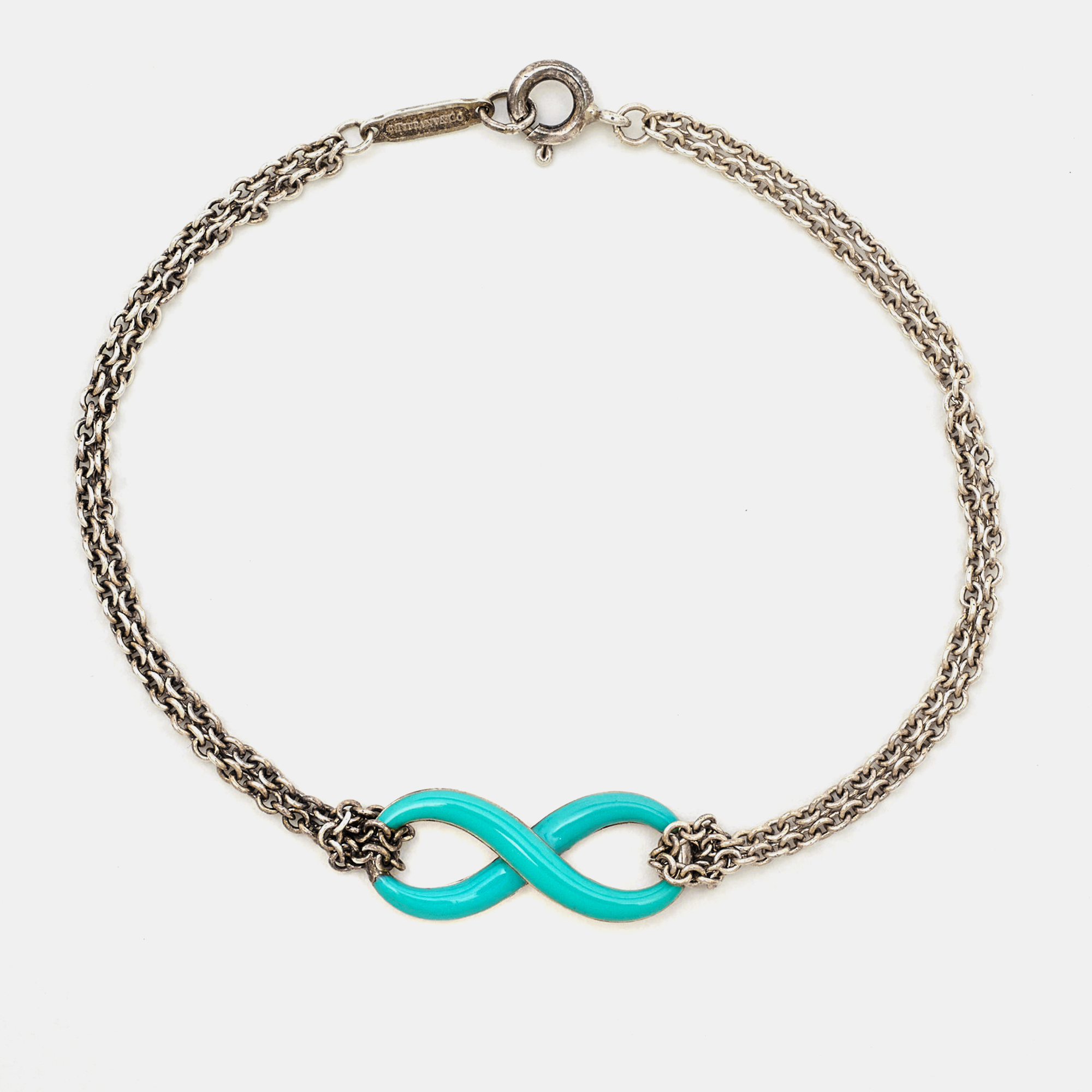 

Tiffany & Co. Infinity Blue Enamel Sterling Silver Bracelet