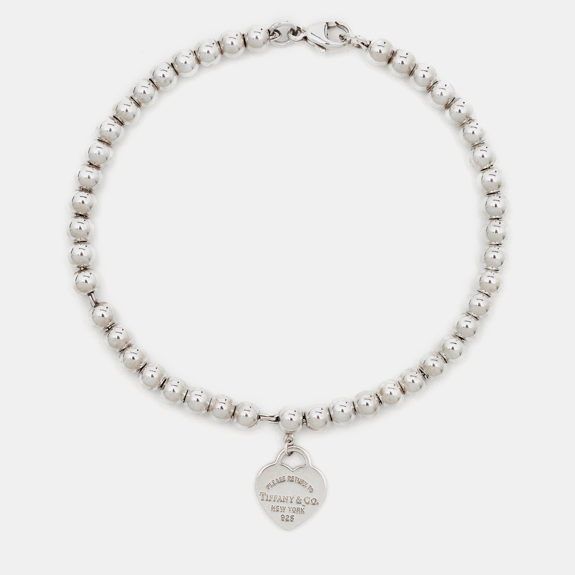 

Tiffany & Co. Return to Tiffany Heart Tag Sterling Silver Beads Bracelet