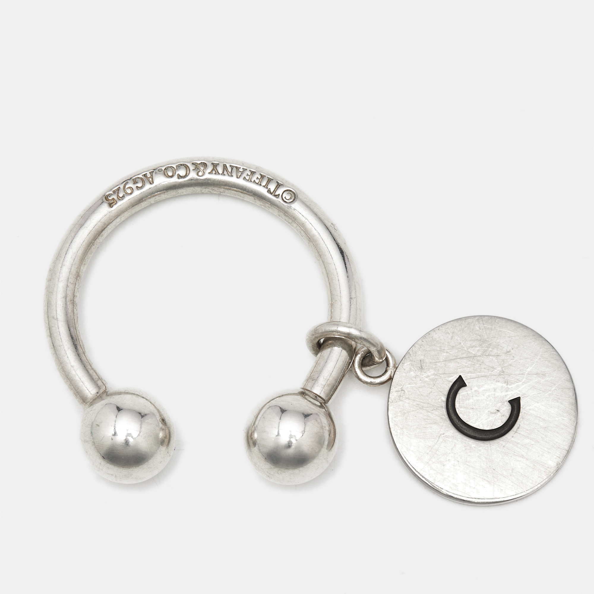 Pre-owned Tiffany & Co Horse Shoe Sterling Silver Charm Key Ring
