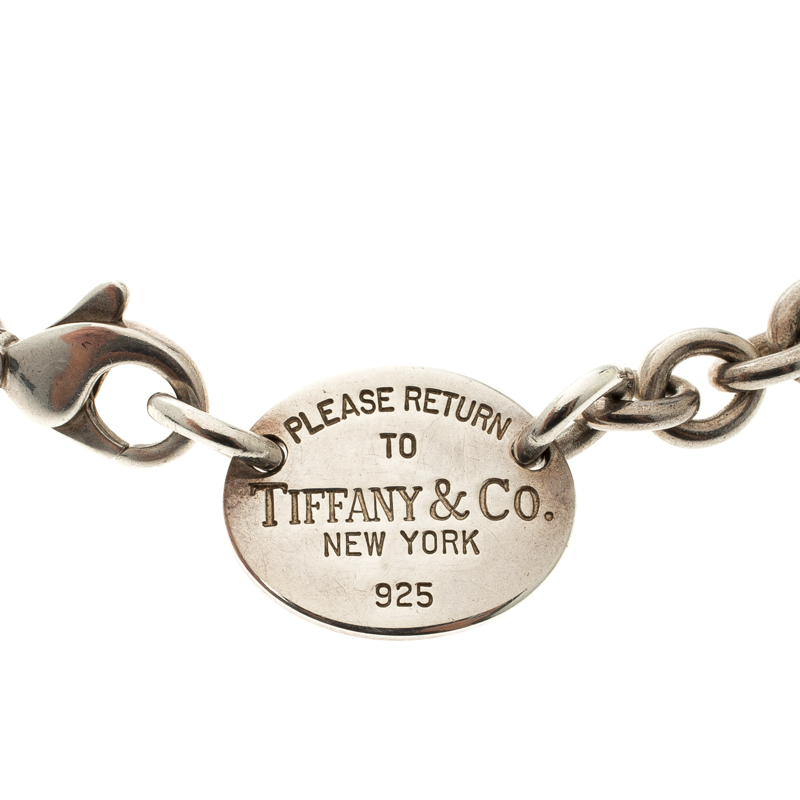 Pre Owned Tiffany & Co. Return to Tiffany Oval Tag Silver Necklace