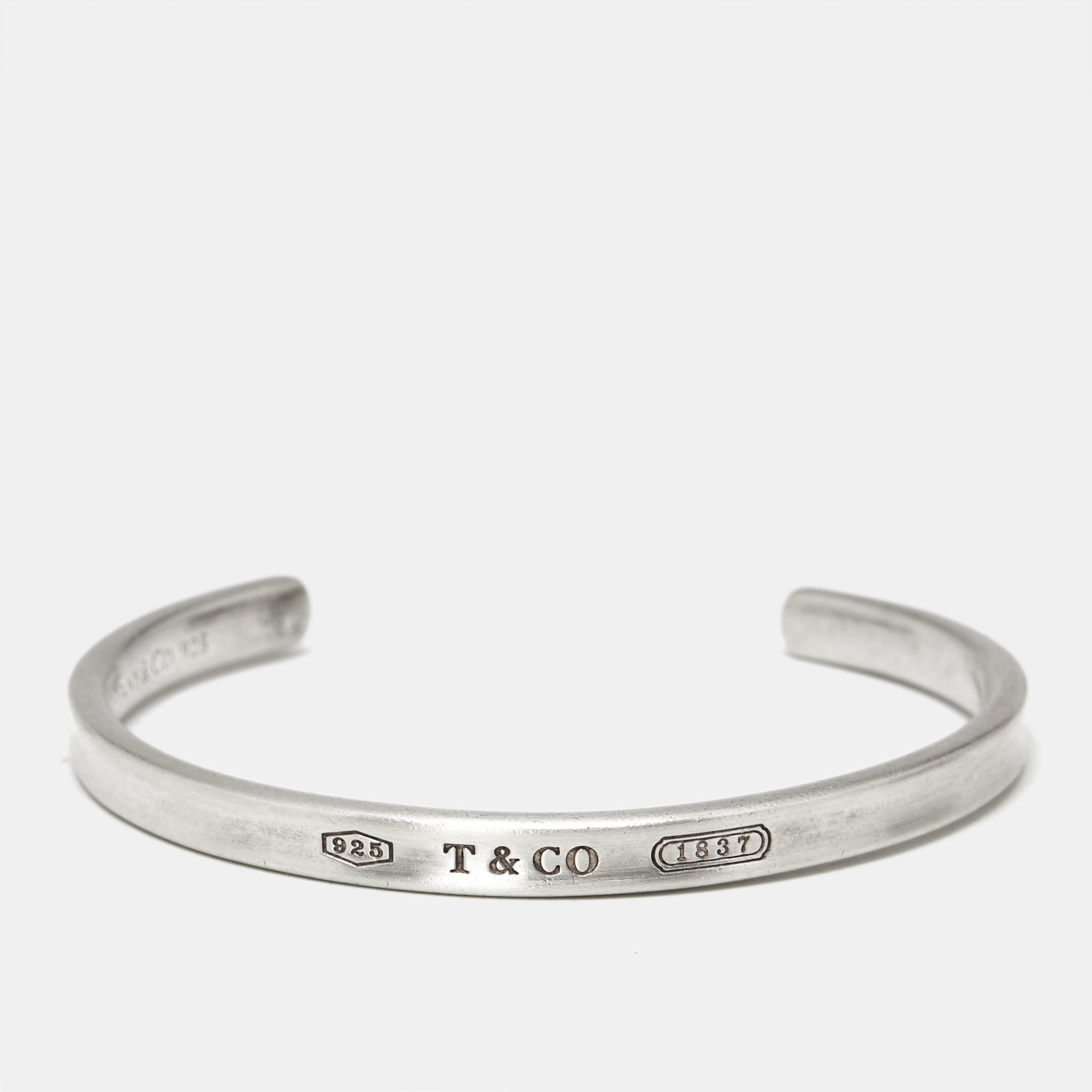 

Tiffany & Co. Tiffany 1837 Sterling Silver 925 Narrow Open Cuff Bracelet