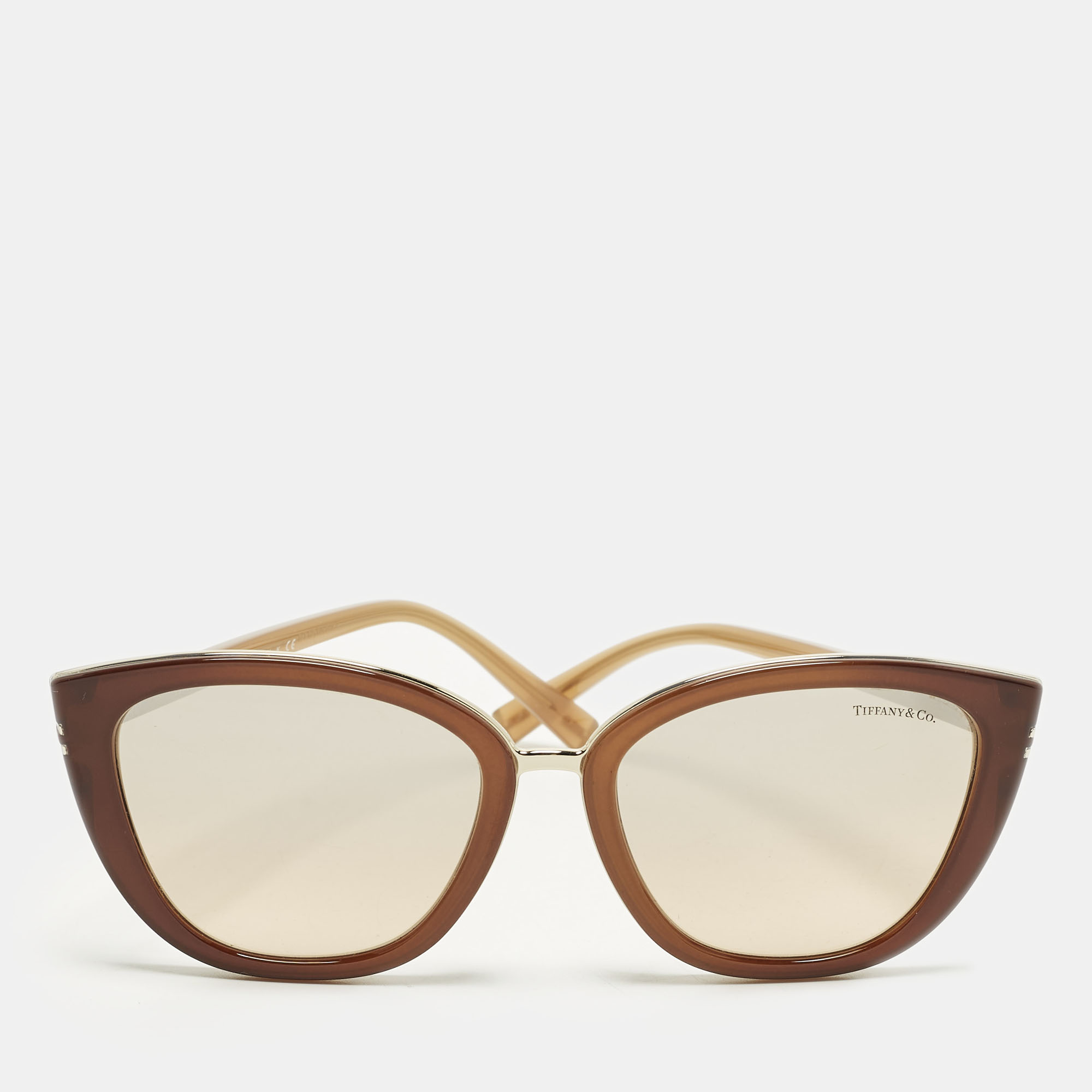

Tiffany & Co. Brown Mirrored TF4152 Cat Eye Sunglasses