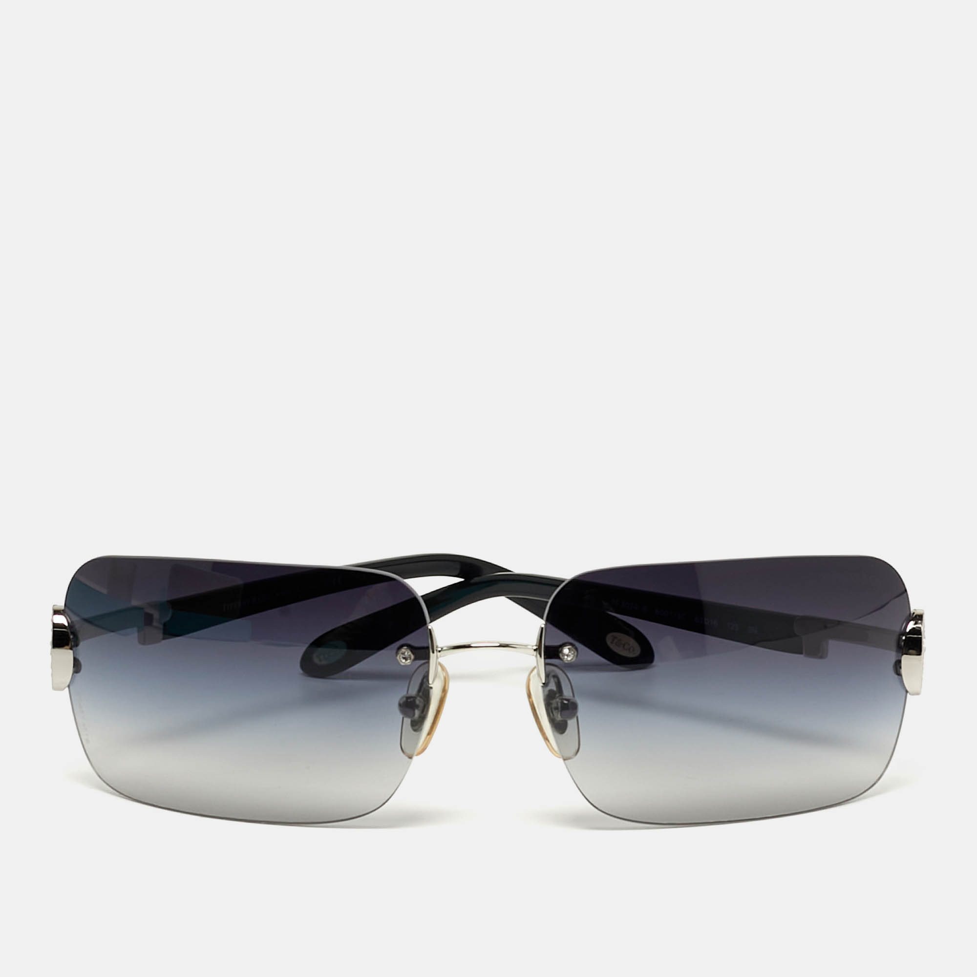 Pre-owned Tiffany & Co Blue Gradient Tf3024 B Rectangle Sunglasses