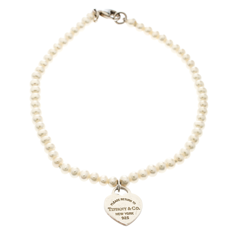 tiffany pearl bracelet with heart