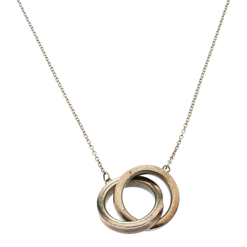 Tiffany & Co. 1837 Interlocking Circles Silver Pendant Necklace
