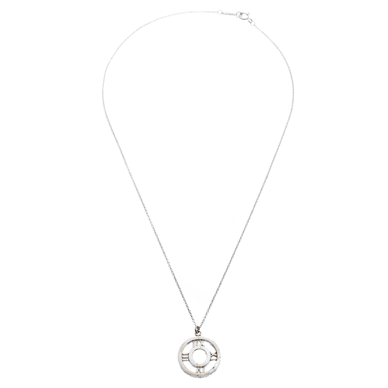 

Tiffany & Co. Atlas Medallion Sterling Silver Pendant Necklace