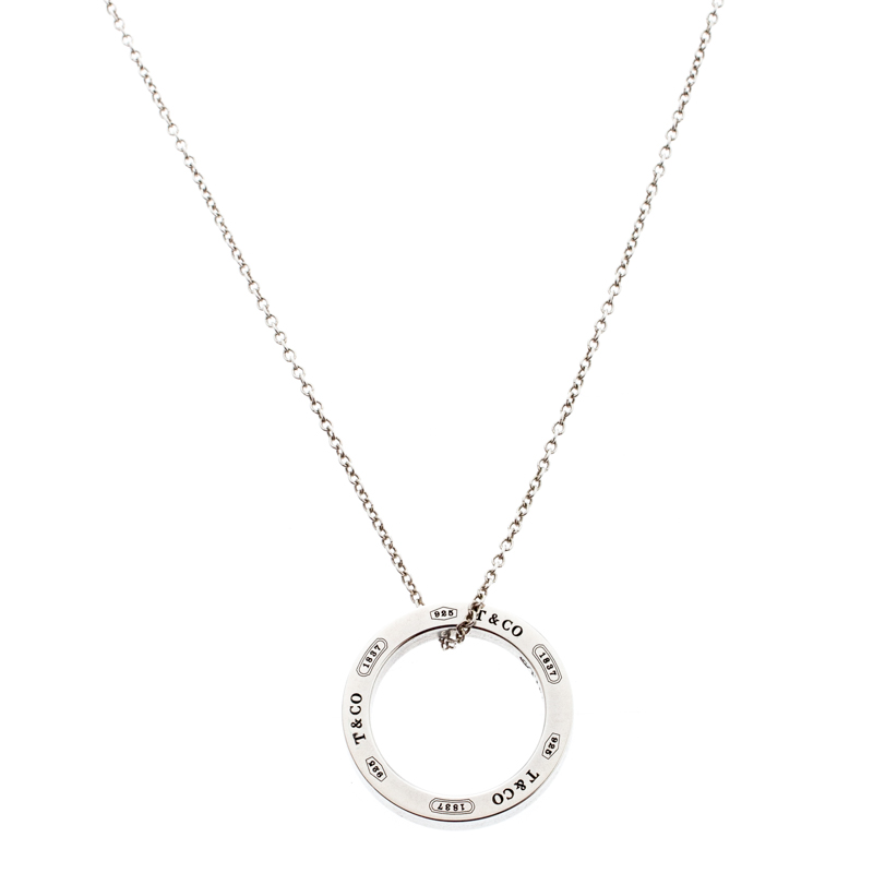tiffany silver circle necklace