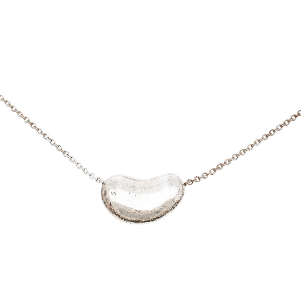 tiffany silver bean necklace