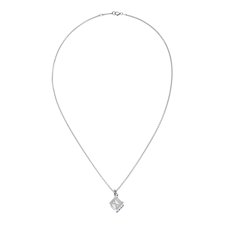 

Tiffany & Co. Atlas Cube Silver Pendant Necklace