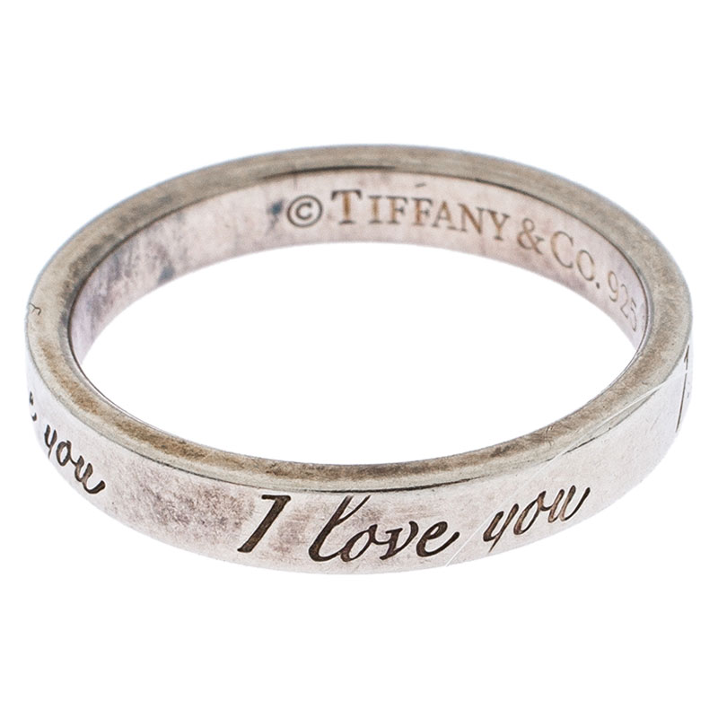 

Tiffany & Co. Sterling Silver I Love You Band Ring Size