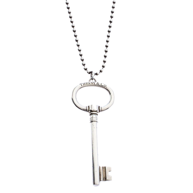 tiffany silver key necklace