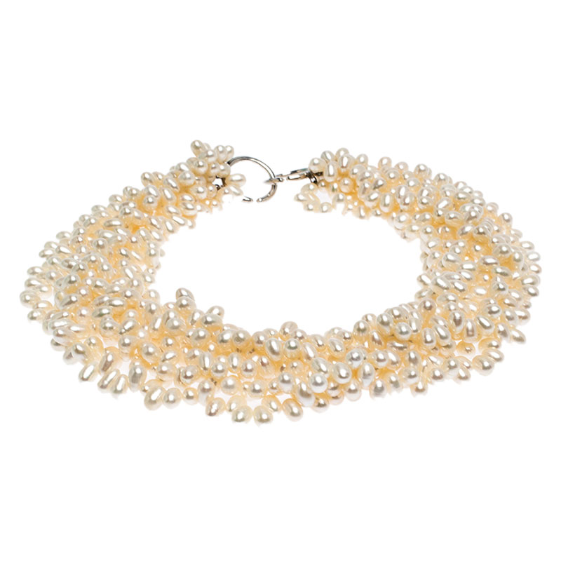 

Tiffany & Co. Paloma Picasso Cultured Pearl Silver Multi-strand Necklace, Cream