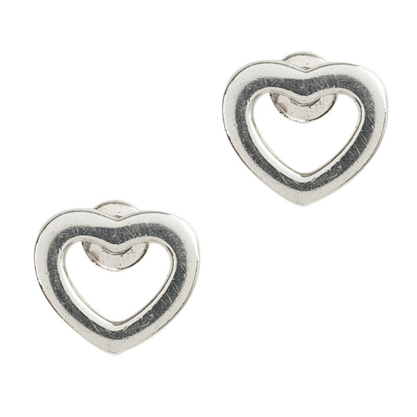 Pre Owned Tiffany & Co. Heart Shaped Silver Earrings