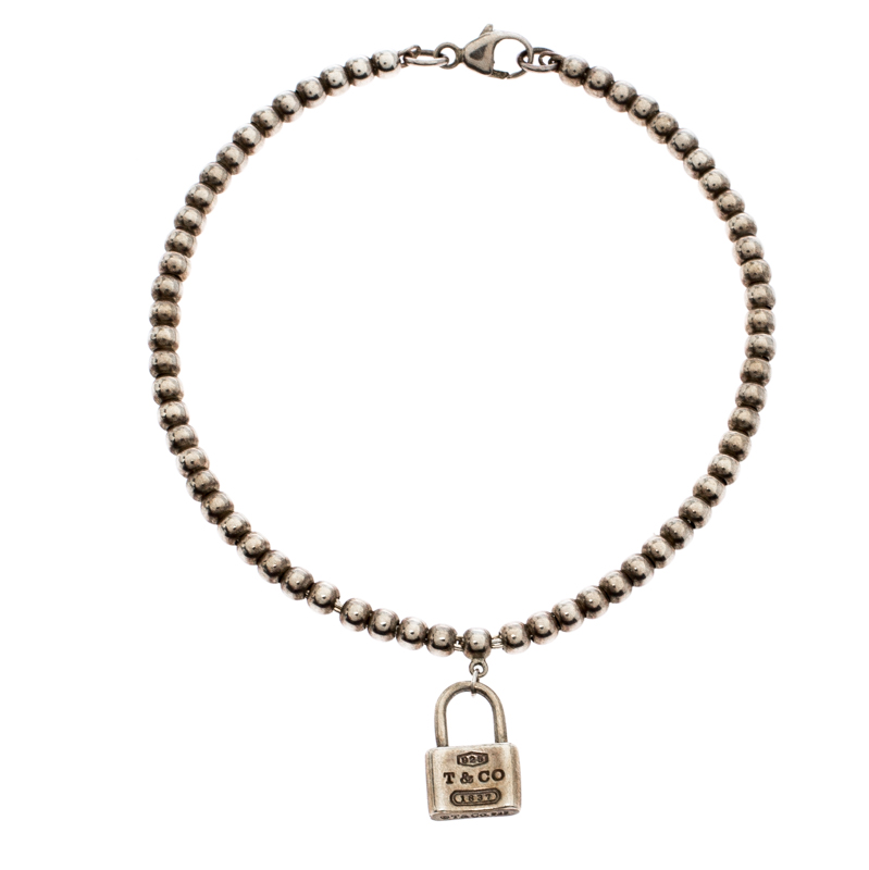 Tiffany & Co. Sterling Silver 1837 Mini Lock Bead Bracelet