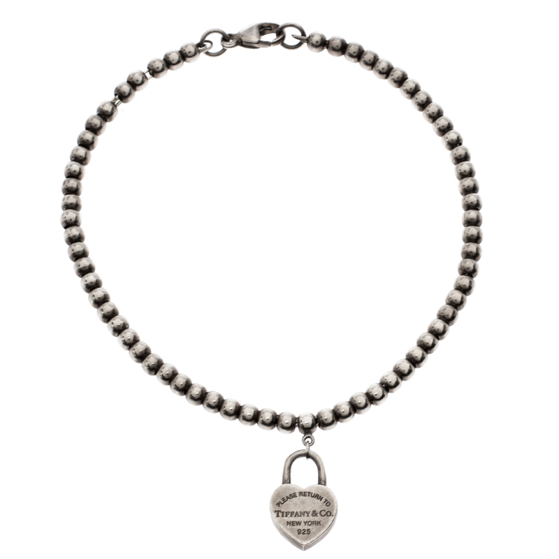 Pre Owned Tiffany & Co. Return To Tiffany Silver Heart Tag Bracelet