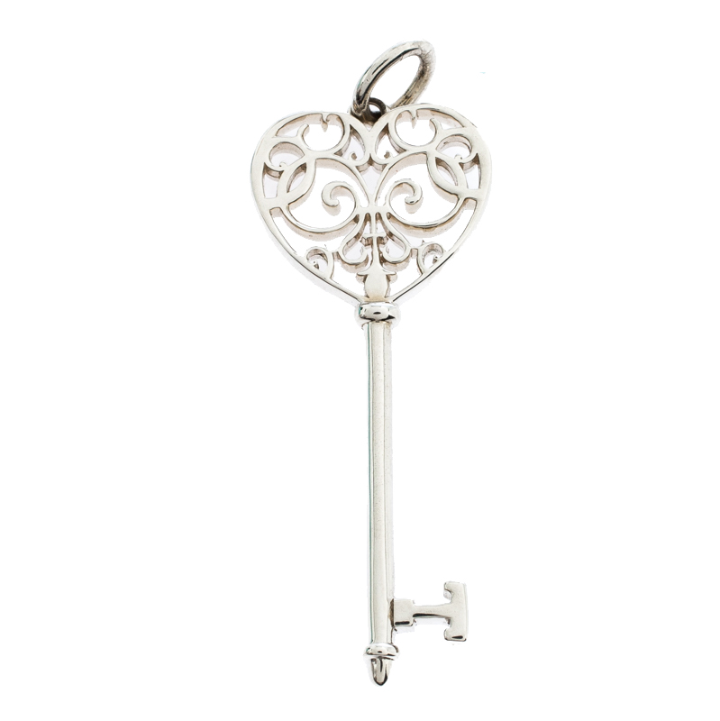 Tiffany & Co. Enchant Heart Key Silver Pendant