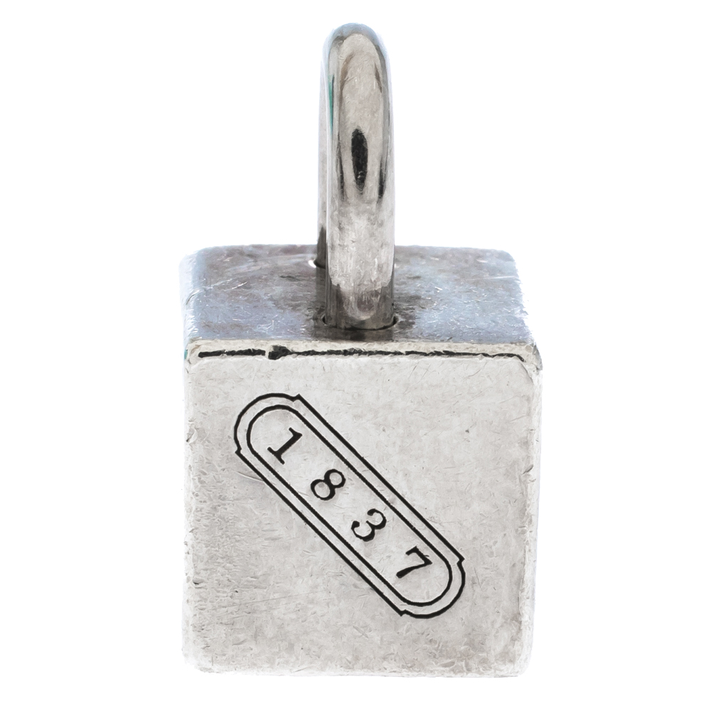 

Tiffany & Co. 1837 Square Cube Padlock Silver Pendant Charm