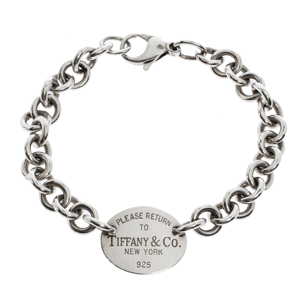 return to tiffany oval tag bracelet