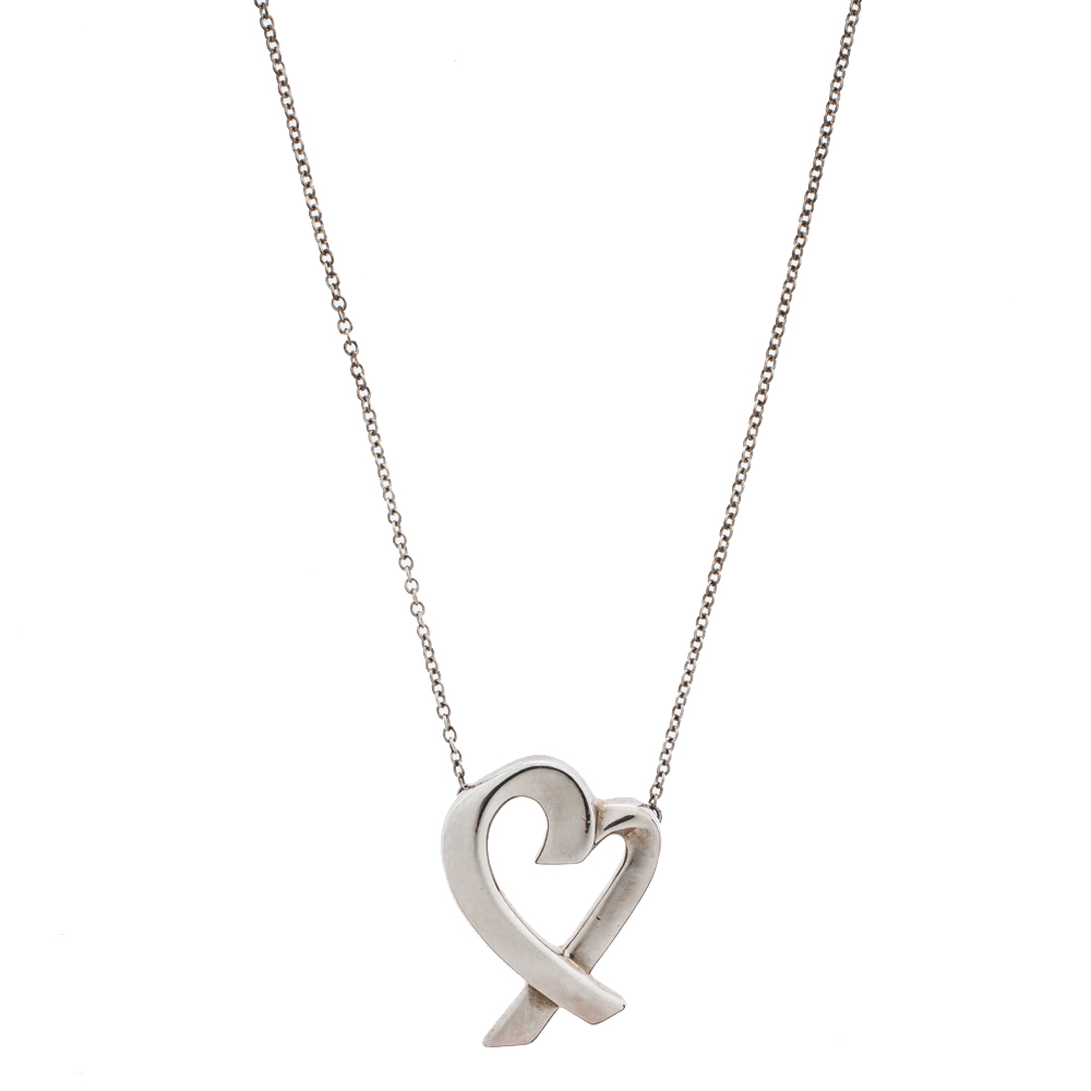 Tiffany & Co. Paloma Picasso Loving Heart Pendant Silver Necklace