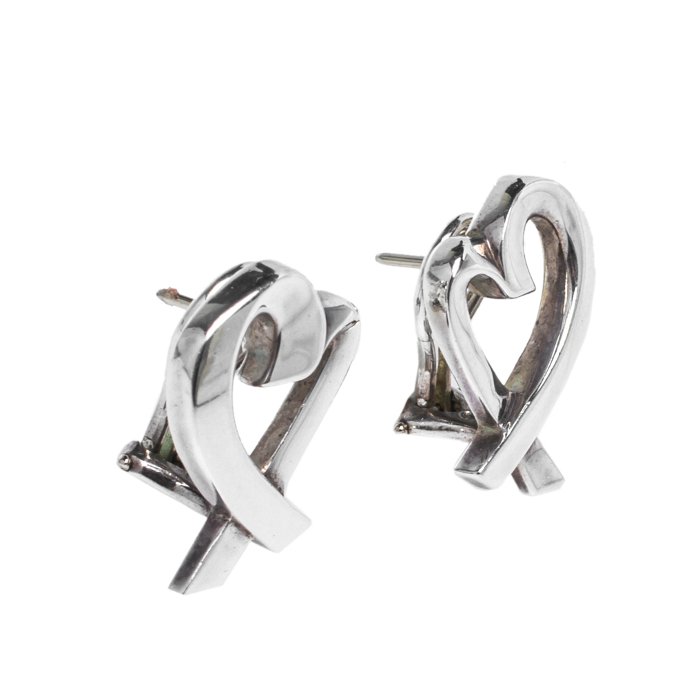 

Tiffany & Co. Paloma Picasso Loving Heart Silver Stud Earrings