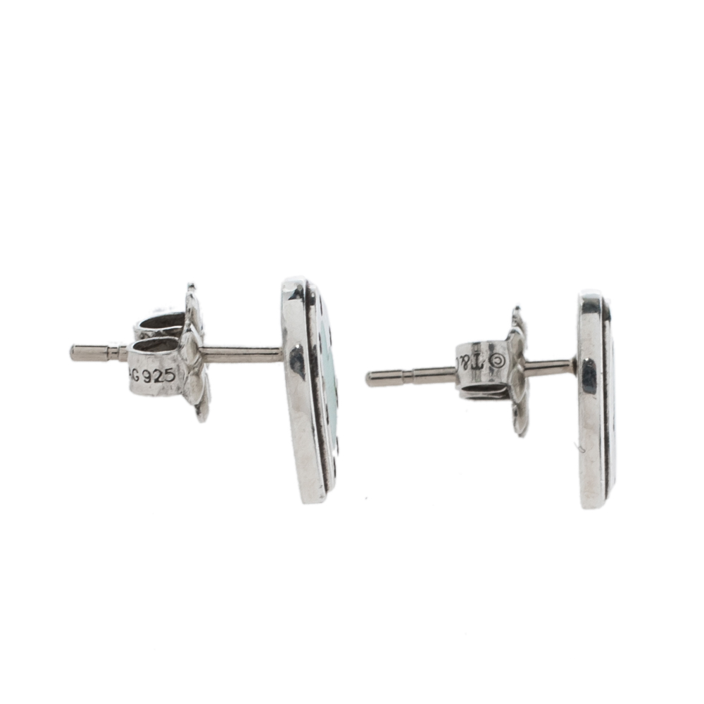 

Tiffany & Co. Return to Tiffany Enamel Love Heart Silver Stud Earrings