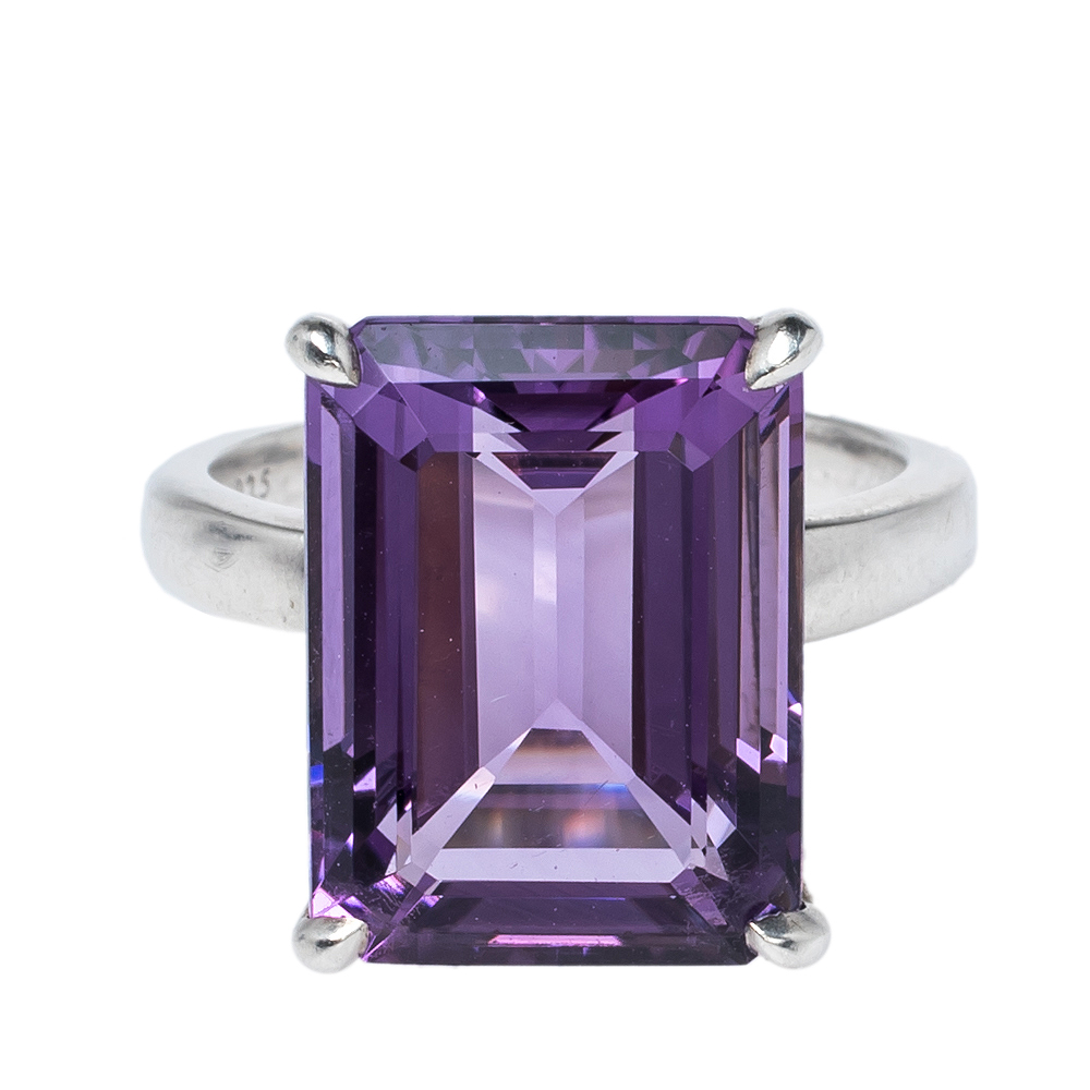 

Tiffany & Co. Sparklers Amethyst Silver Cocktail Ring 56, Purple