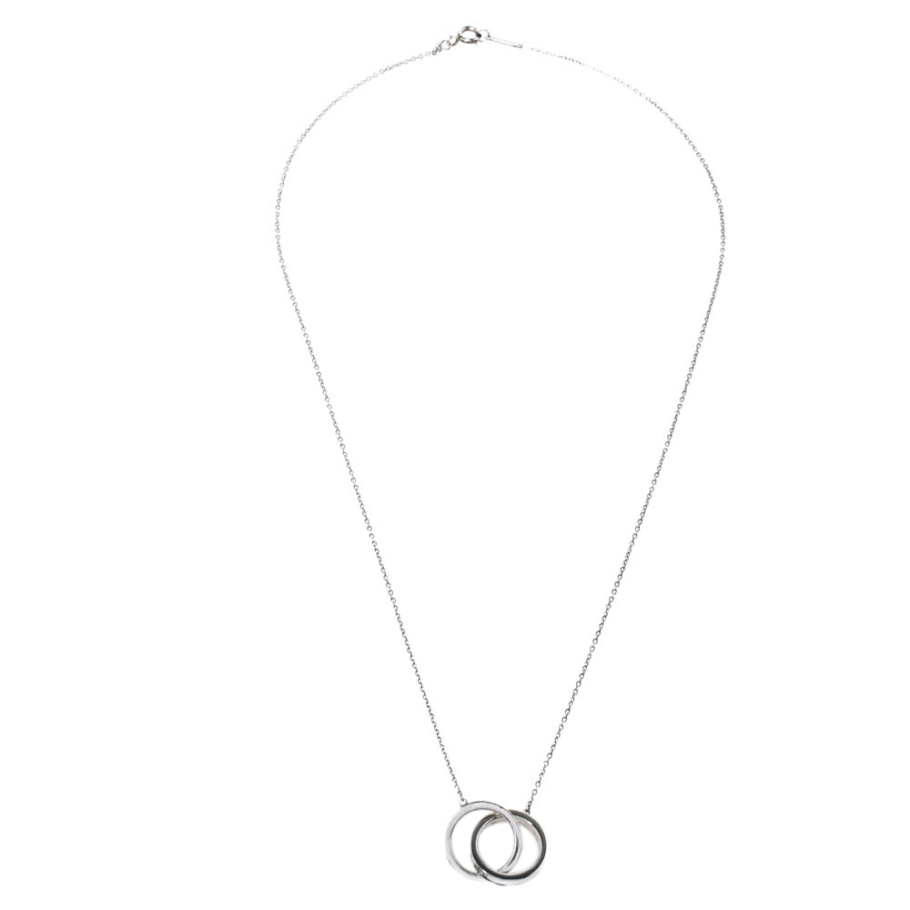 

Tiffany & Co. 1837 Interlocking Circles Silver Pendant Necklace