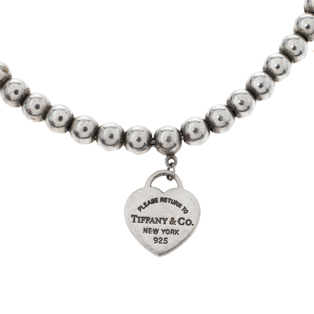 

Tiffany & Co. Return to Tiffany Heart Tag Silver Beads Bracelet