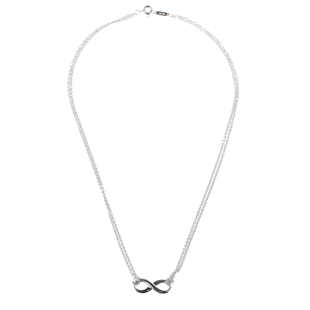 

Tiffany & Co. Infinity Silver Double Strand Pendant Necklace