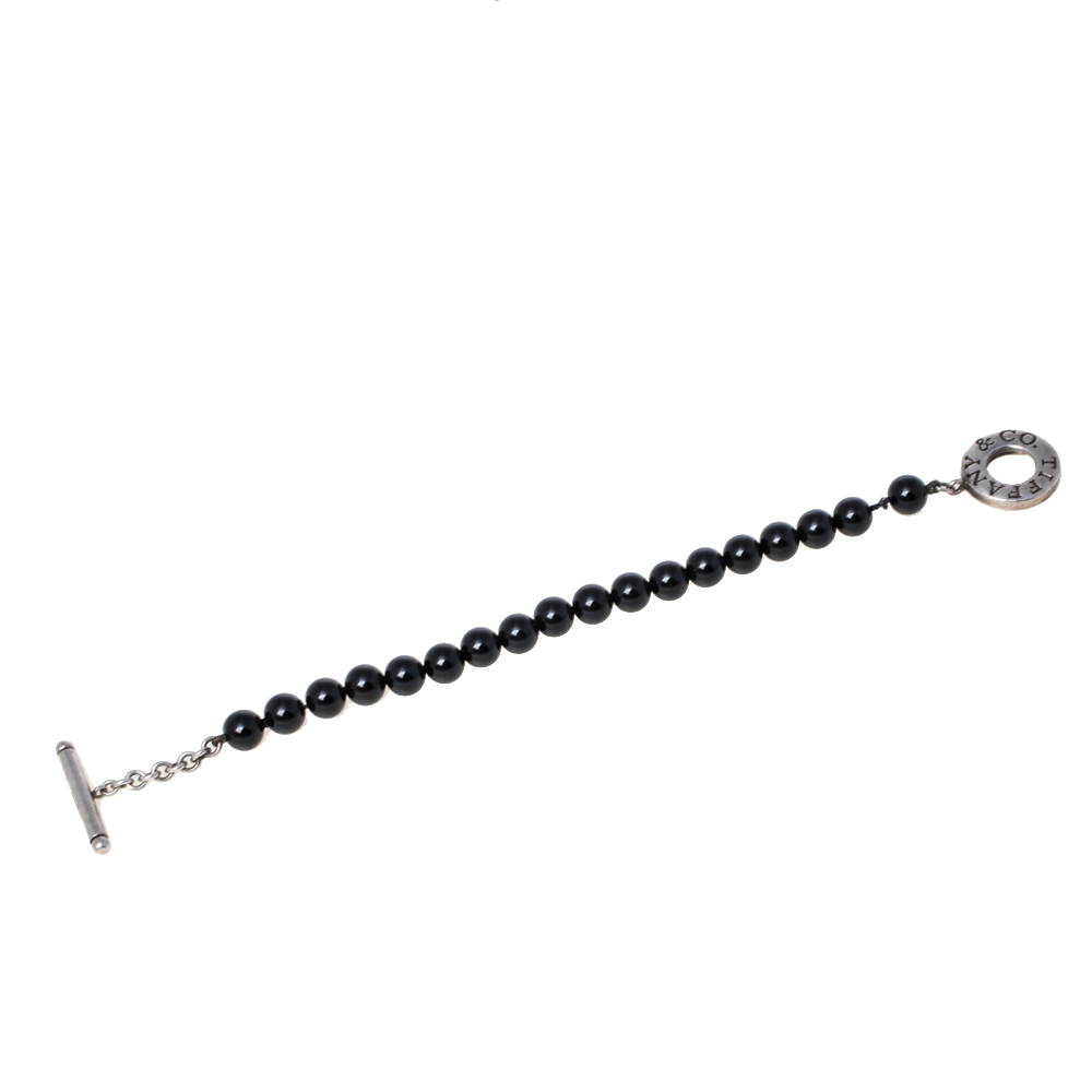 

Tiffany & Co. Sterling Silver Onyx Bead Bracelet, Black