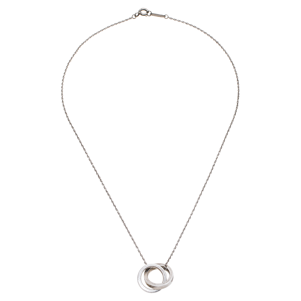 

Tiffany & Co. 1837 Interlocking Circles Silver Pendant Necklace