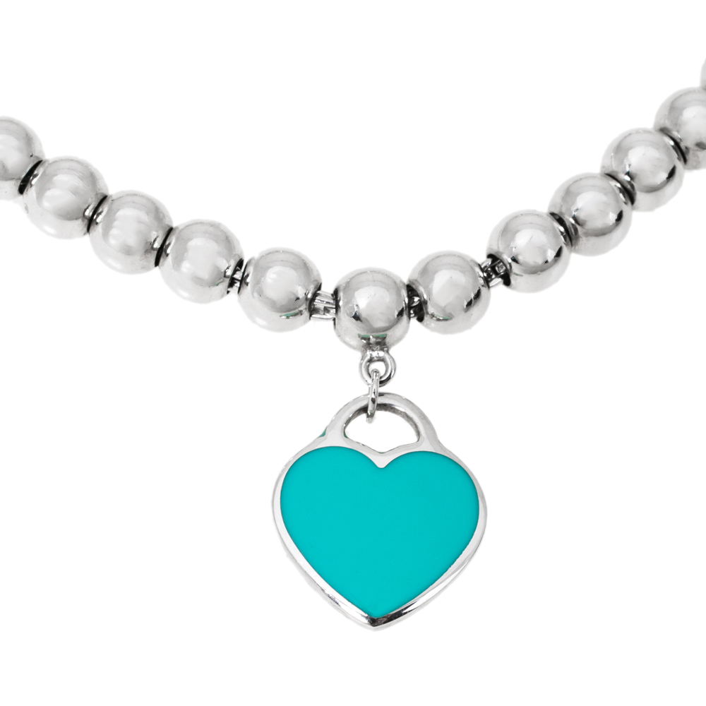 

Tiffany & Co. Return To Tiffany Enamel Silver Bead Bracelet