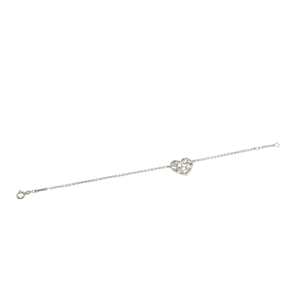 

Tiffany & Co. Paloma Picasso Olive Leaf Heart Sterling Silver Bracelet