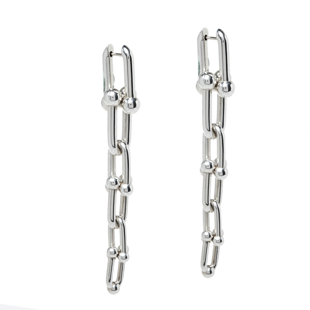 

Tiffany & Co. Sterling Silver HardWear Graduated Link Earrings