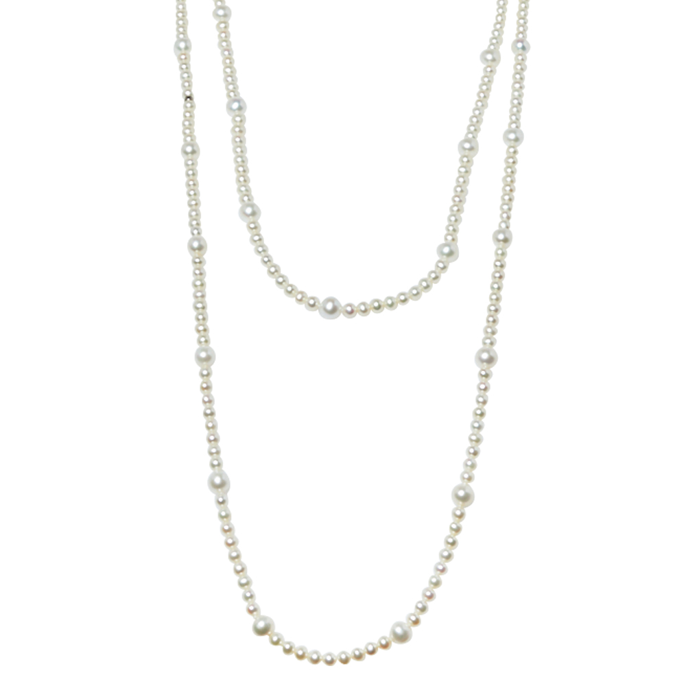

Tiffany & Co. Cream Pearl Sterling Silver Long Necklace