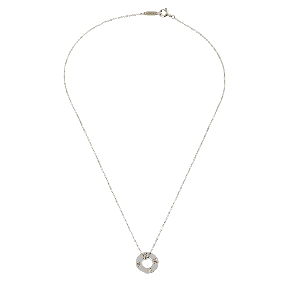 

Tiffany & Co. Atlas Pierced Silver Pendant Necklace