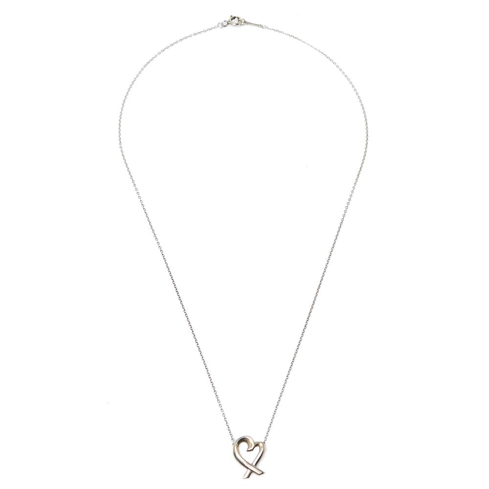 

Tiffany & Co. Sterling Silver Paloma Picasso Loving Heart Pendant Necklace