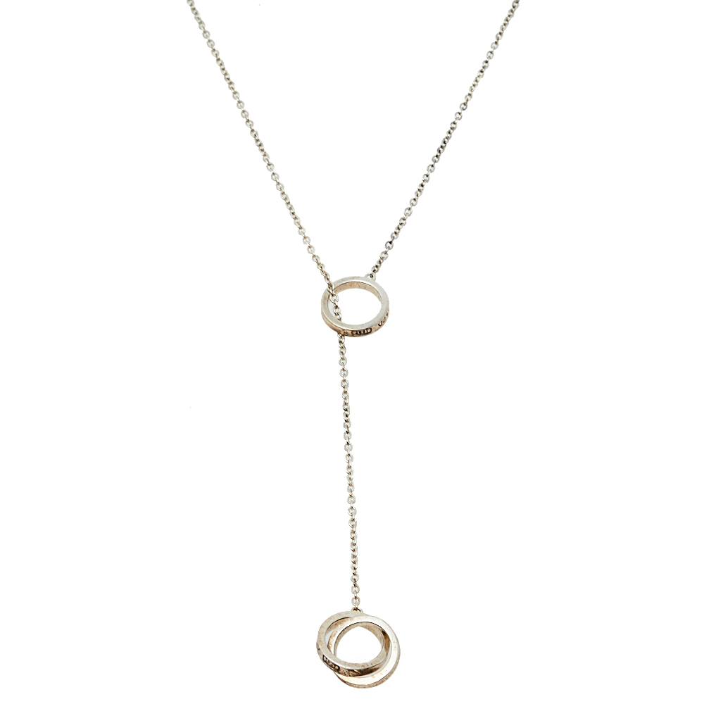 Pre-owned Tiffany & Co Sterling Silver Interlocking Circles Lariat Necklace