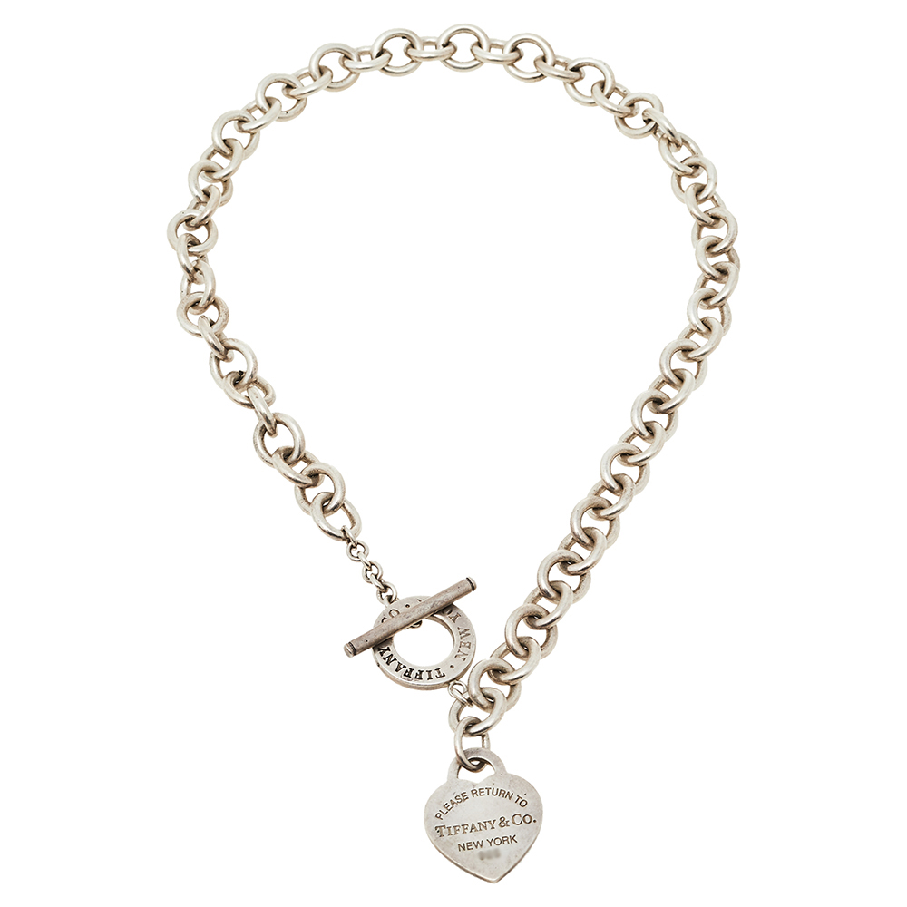 

Tiffany & Co. Sterling Silver Return To Tiffany Heart Tag Toggle Necklace