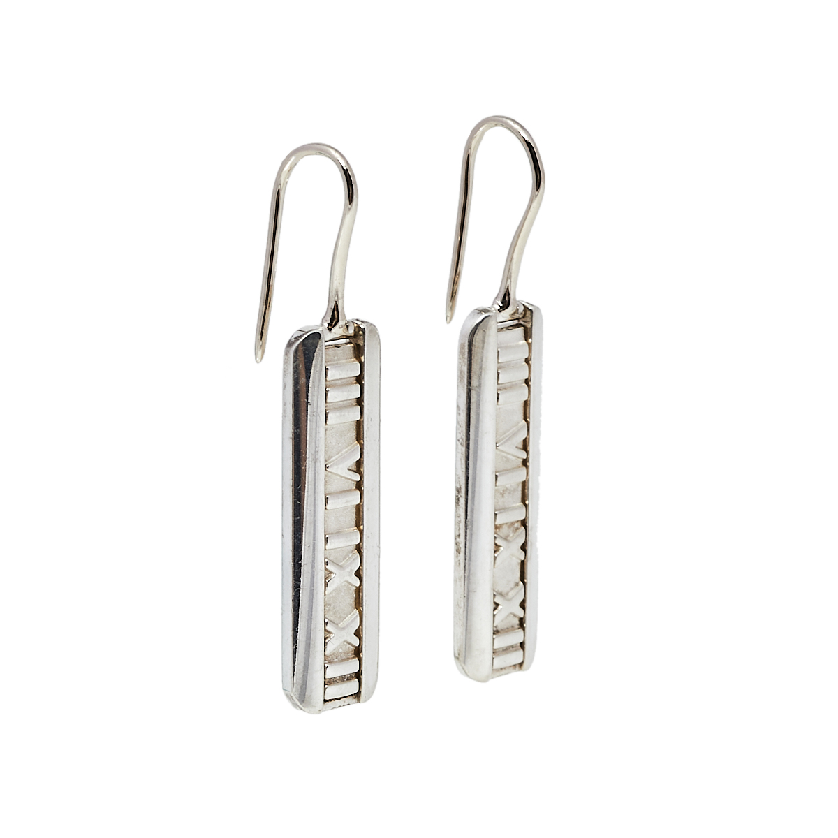 

Tiffany & Co. Sterling Silver Atlas Bar Drop Earrings