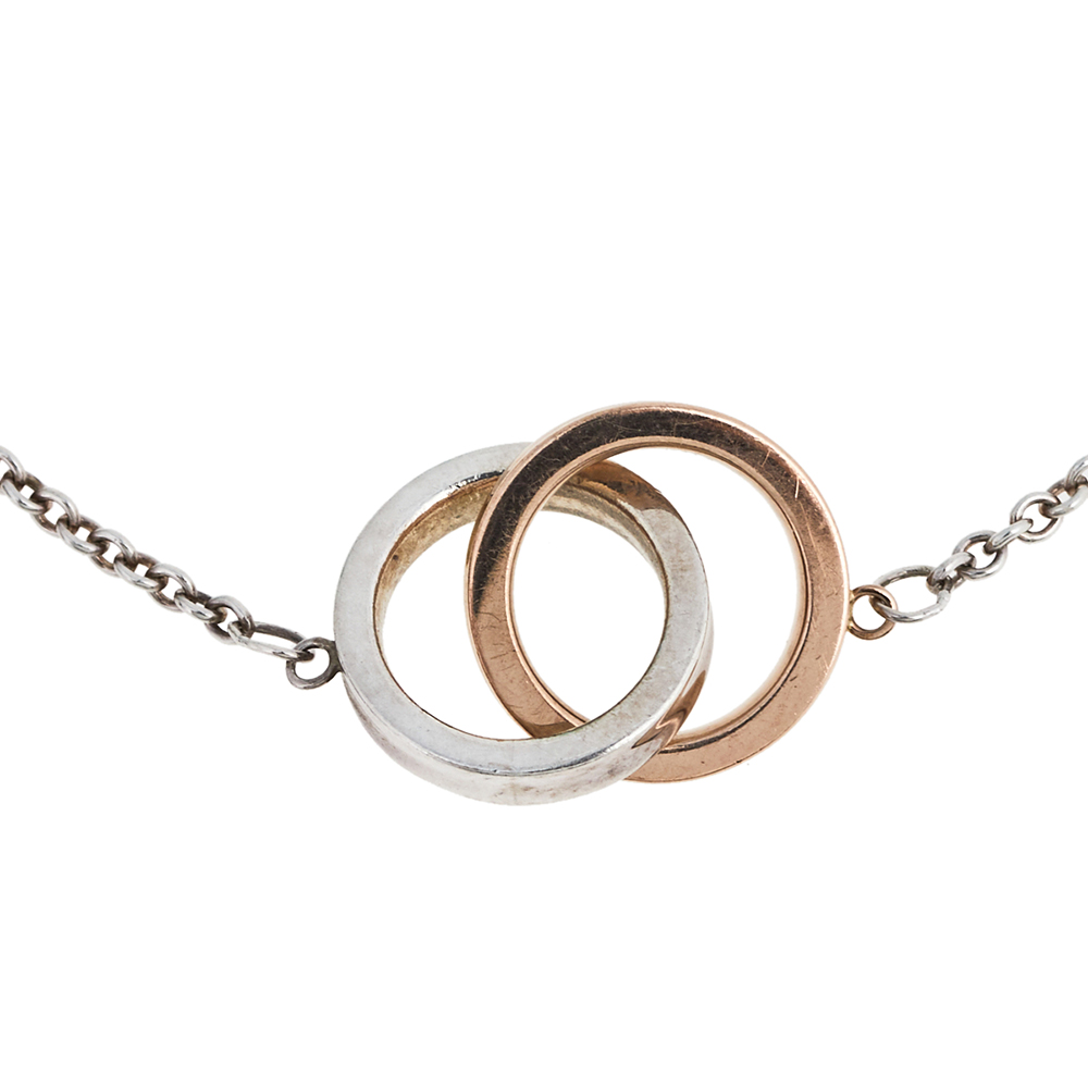 

Tiffany & Co. Tiffany 1837 Silver Rubedo Interlocking Circles Chain Bracelet