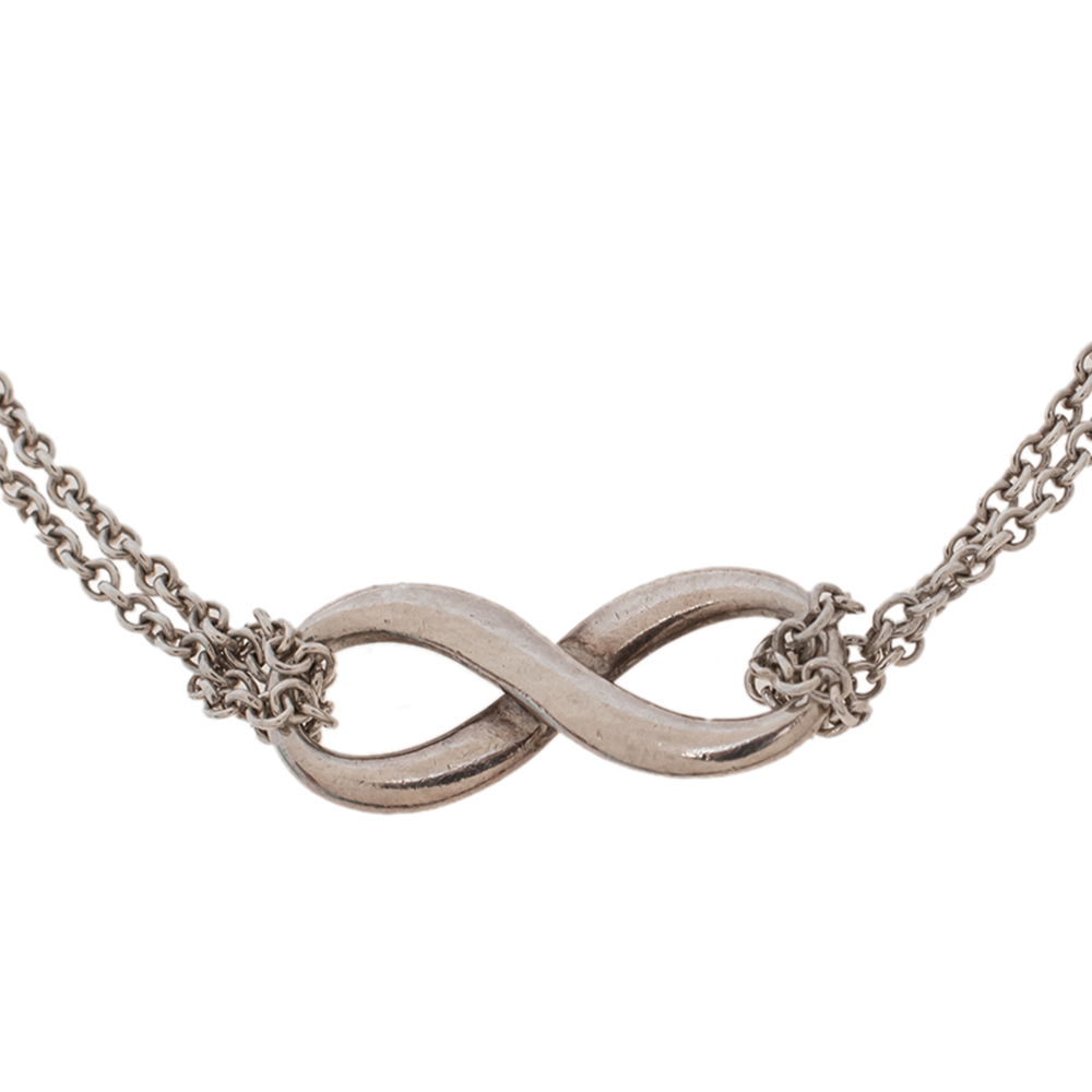 

Tiffany & Co. Infinity Sterling Silver Double Chain Bracelet