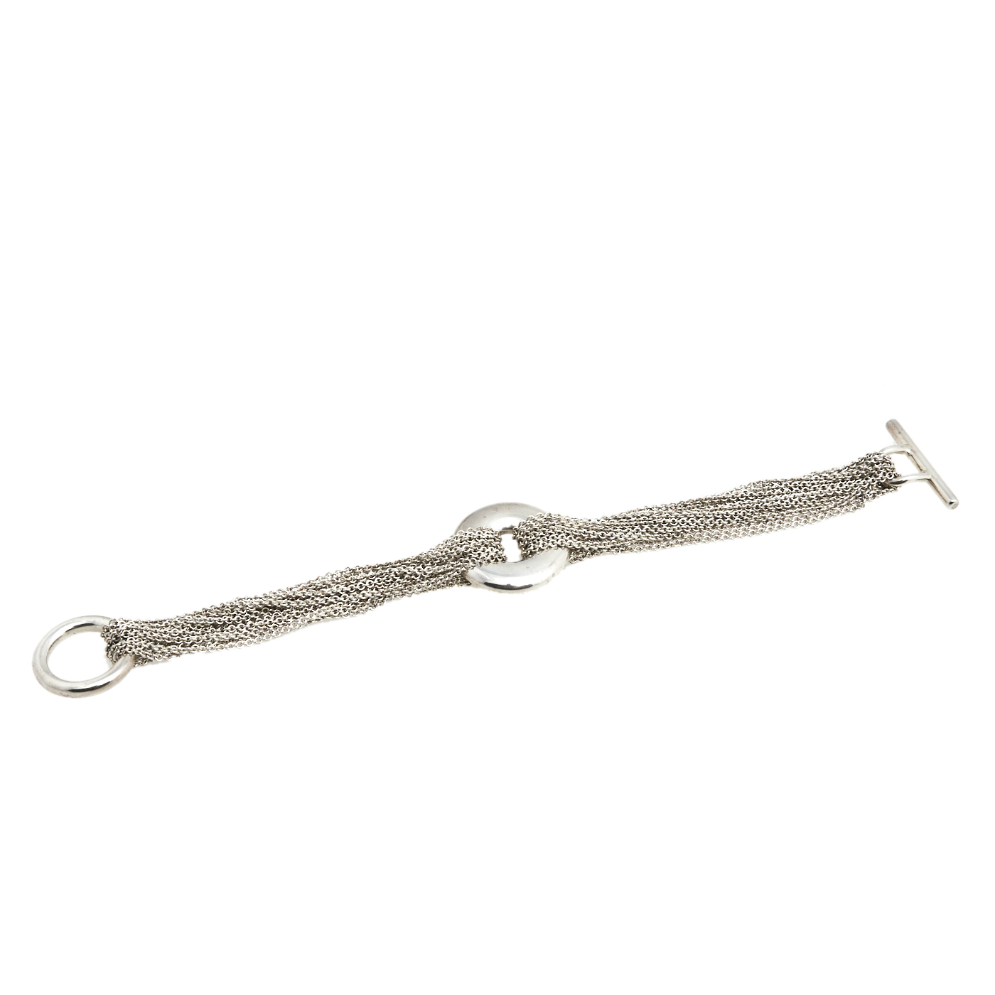 

TIFFANY & CO. Mesh Circle Sterling Silver Toggle Bracelet