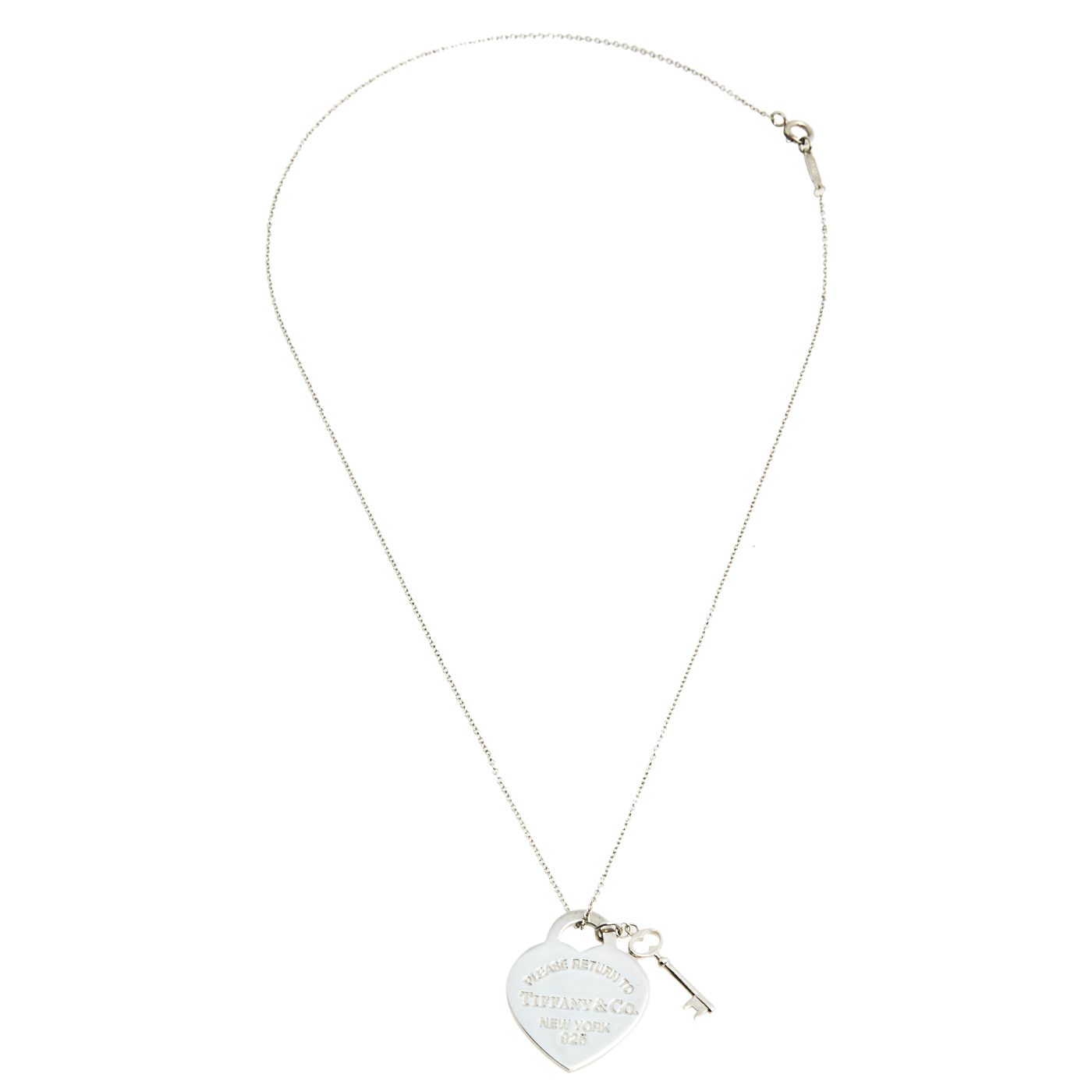 

Tiffany & Co. Return To Tiffany Sterling Silver Heart Tag Key Pendant Necklace