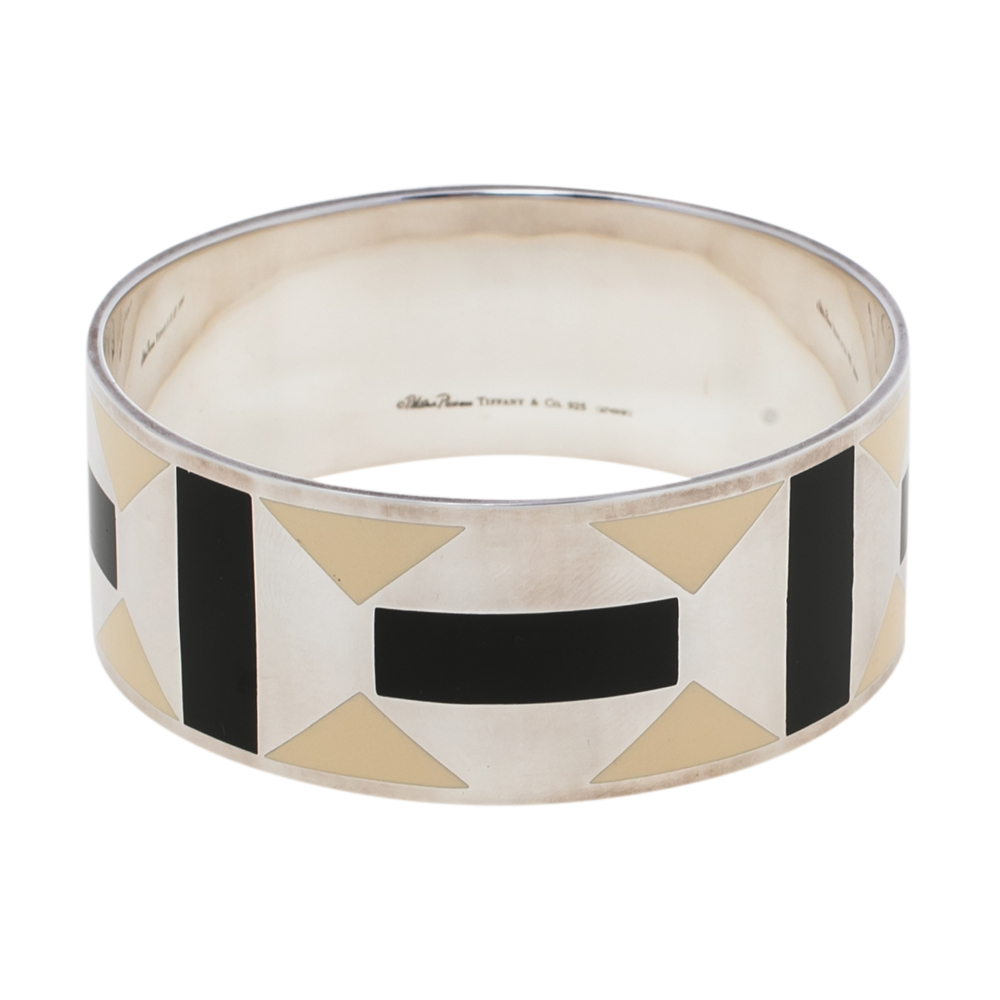 

Tiffany & Co. Sterling Silver Paloma Picasso Zellige Enamel Bangle Bracelet