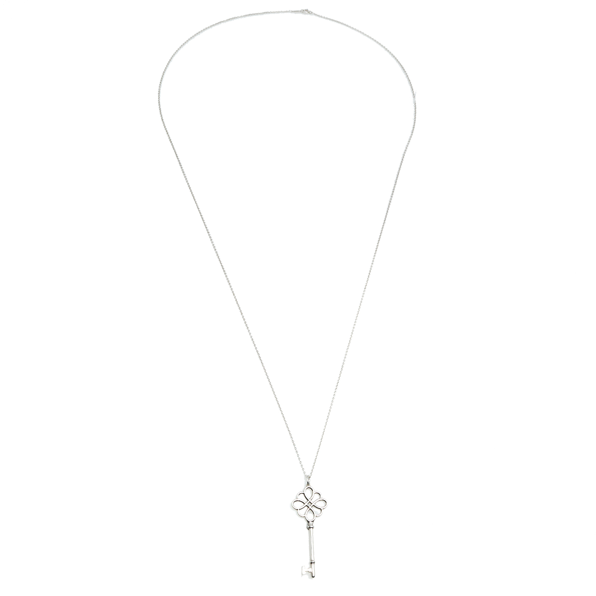 

Tiffany & Co. Sterling Silver Knot Key Pendant Necklace