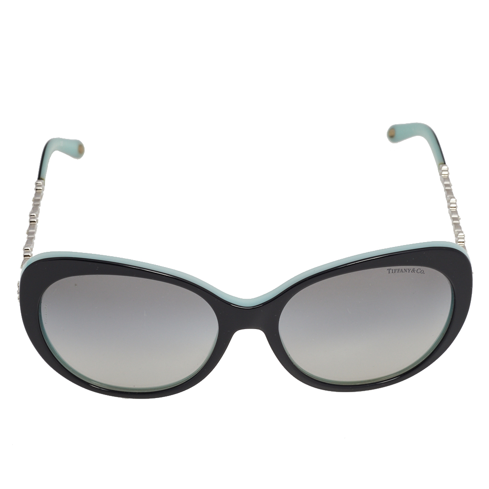 

Tiffany & Co. Black/Grey Gradient TF 4053-B Crystal Cat Eye Sunglasses