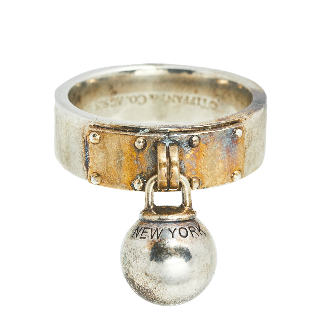 

Tiffany & Co. HardWear Ball Sterling Silver Dangle Ring Size