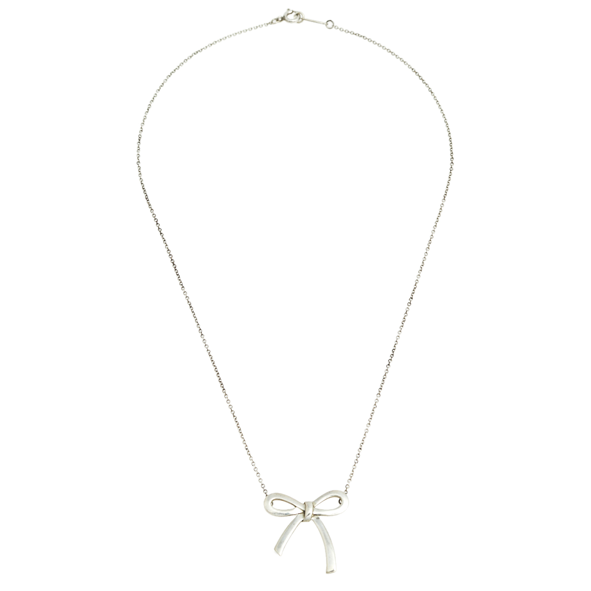 

Tiffany & Co. Sterling Silver Bow Pendant Necklace